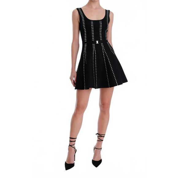 NEW KARINA GRIMALDI ivy knit mini dress in black